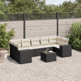 Garden Sofa Set Black, Cream White