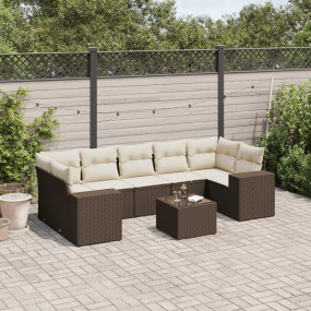 Garden Sofa Set Brown, Cream White