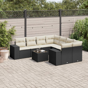 Garden Sofa Set Black, Cream White