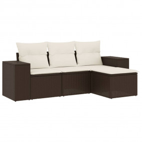 Garden Sofa Set Brown, Cream White