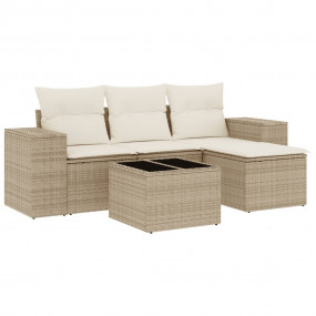 Garden Sofa Set Beige PE rattan Medium Modular Garden S...