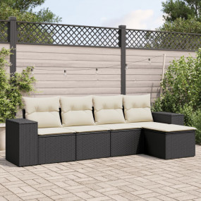 Garden Sofa Set Black, Cream White