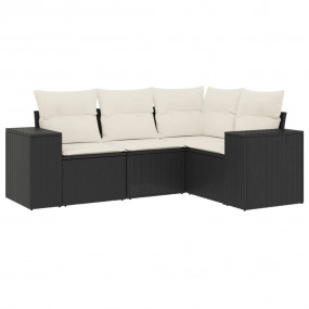 Garden Sofa Set Black, Cream White