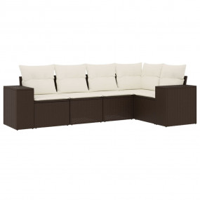 Garden Sofa Set Brown and Cream White