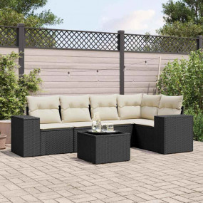 Garden Sofa Set Black, Cream white