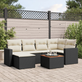 Garden Sofa Set Black, Cream White