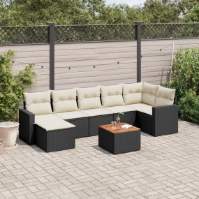 Garden Sofa Set Black, Cream White