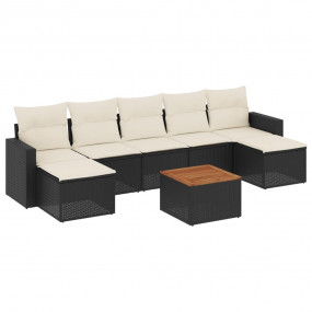 Garden Sofa Set Black, Cream White
