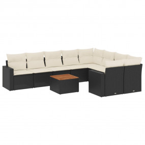 Garden Sofa Set Black PE rattan Large Modular Garden So...