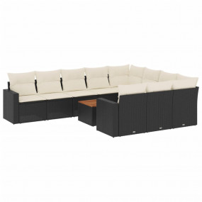 Garden Sofa Set Black, Cream White