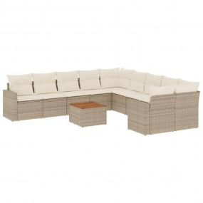 Garden Sofa Set Beige Poly Rattan Large Modular Garden ...