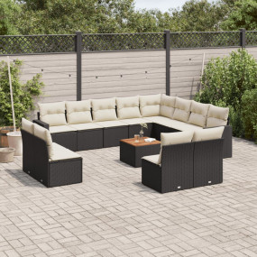 Garden Sofa Set Black, Cream White