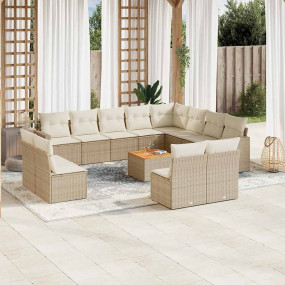 Garden Sofa Set Beige PE rattan Large Modular Garden So...