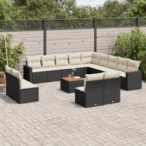 Garden Sofa Set Black, Cream White