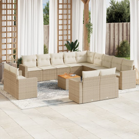 Garden Sofa Set Set of 14 Beige