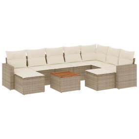 Garden Sofa Set Set of 10 Beige PE rattan Outdoor Loung...