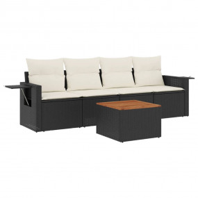 Garden Sofa Set Black, Cream White