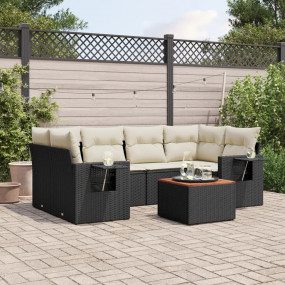 Garden Sofa Set Black, Cream White