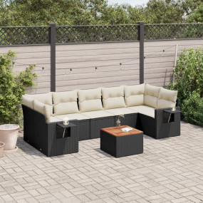 Garden Sofa Set Black, Cream White