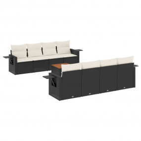 Garden Sofa Set Black and Cream