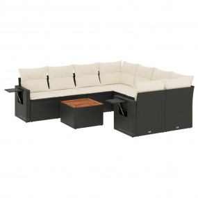 Garden Sofa Set Black PE rattan Large Modular Garden So...
