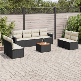 Garden Sofa Set Black, Cream white