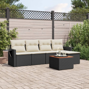 Garden Sofa Set Black, Cream