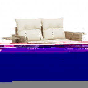 Garden Sofa Set Beige PE Rattan Large Adjustable Feet