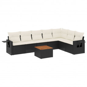 Garden Sofa Set Black, Cream White