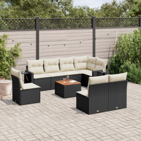 Garden Sofa Set Black and Cream
