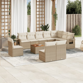 Garden Sofa Set Beige PE rattan Large Modular Garden So...