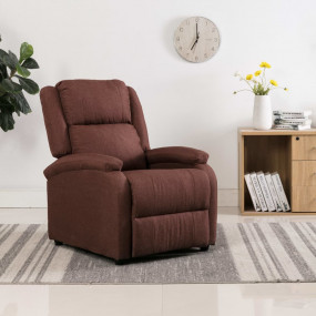 Recliner Chair Brown Fabric Standard Adjustable Footres...