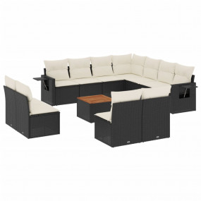 Garden Sofa Set Black PE rattan Large Modular Garden So...