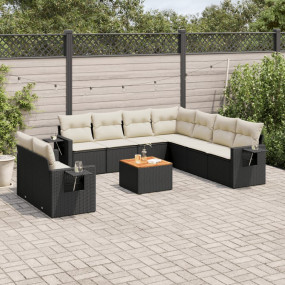 Garden Sofa Set Black, Cream White