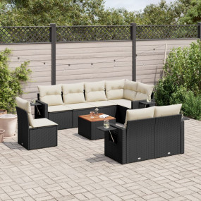 Garden Sofa Set Black, Cream White