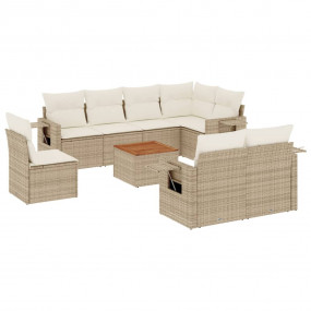 Garden Sofa Set Beige Poly Rattan Large Modular Garden ...