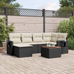 Garden Sofa Set Black, Cream White