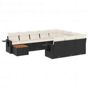 Garden Sofa Set Black, Cream White