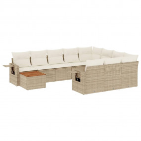 Garden Sofa Set Beige PE rattan Large Modular Garden So...