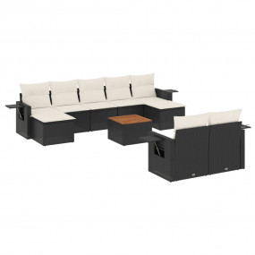 Garden Sofa Set Black, Cream White