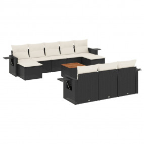 Garden Sofa Set Black Poly Rattan Large Modular Garden ...