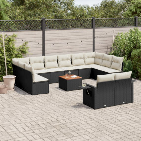 Garden Sofa Set Black PE rattan Large Modular Garden So...