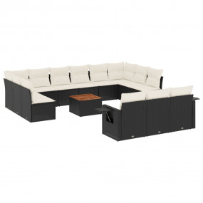 Garden Sofa Set Black, Cream White