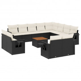 Garden Sofa Set Black, Cream White
