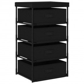 Storage Rack Black Steel, fabric (100% polyester) Mediu...