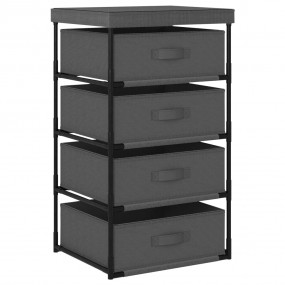 Storage Rack Steel Grey Steel, Fabric (100% Polyester) ...