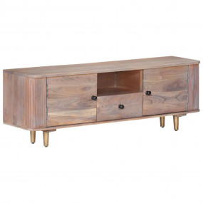 TV Cabinet Light grey wood, Brass