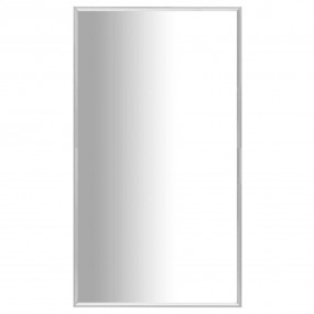Mirror Silver Glass Medium Minimalistic Mirror Rectangu...