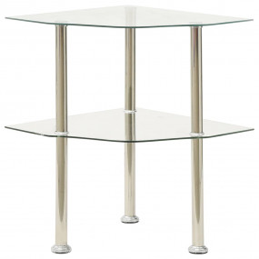 Side Table Transparent Tempered glass Medium Accent Tab...
