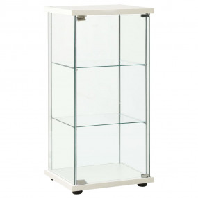 Storage Cabinet White and transparent Tempered glass, E...